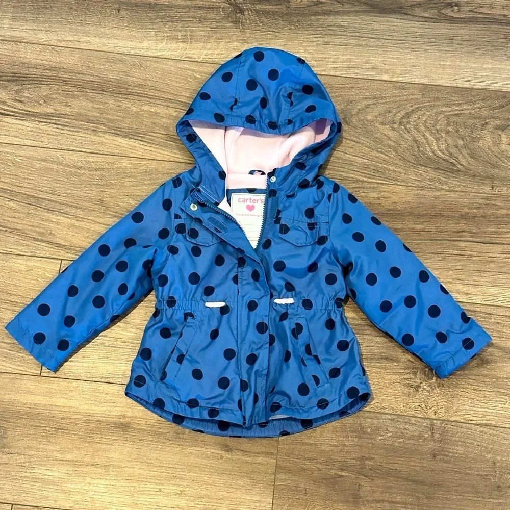 EUC Toddler Girls 2T Midweight Fleece Lined Anorak Coat Jacket by Carter’s